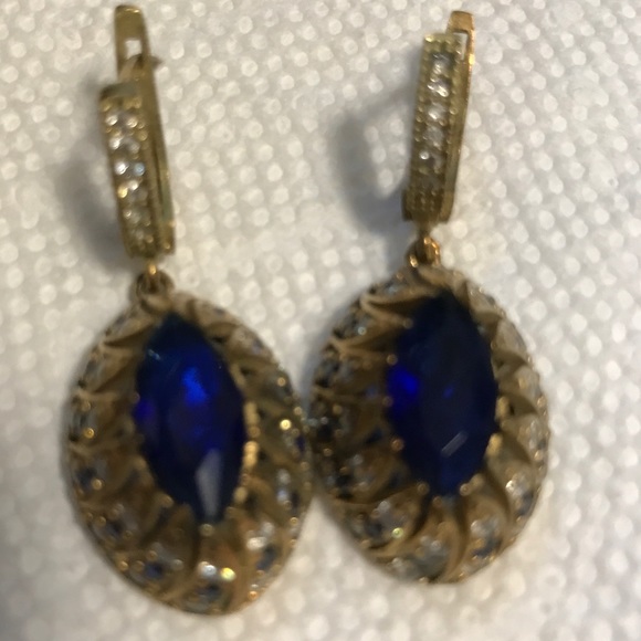 STERLING SILVER VINTAGE ANTIQUE FINISH SAPPHIRE. - Picture 5 of 8